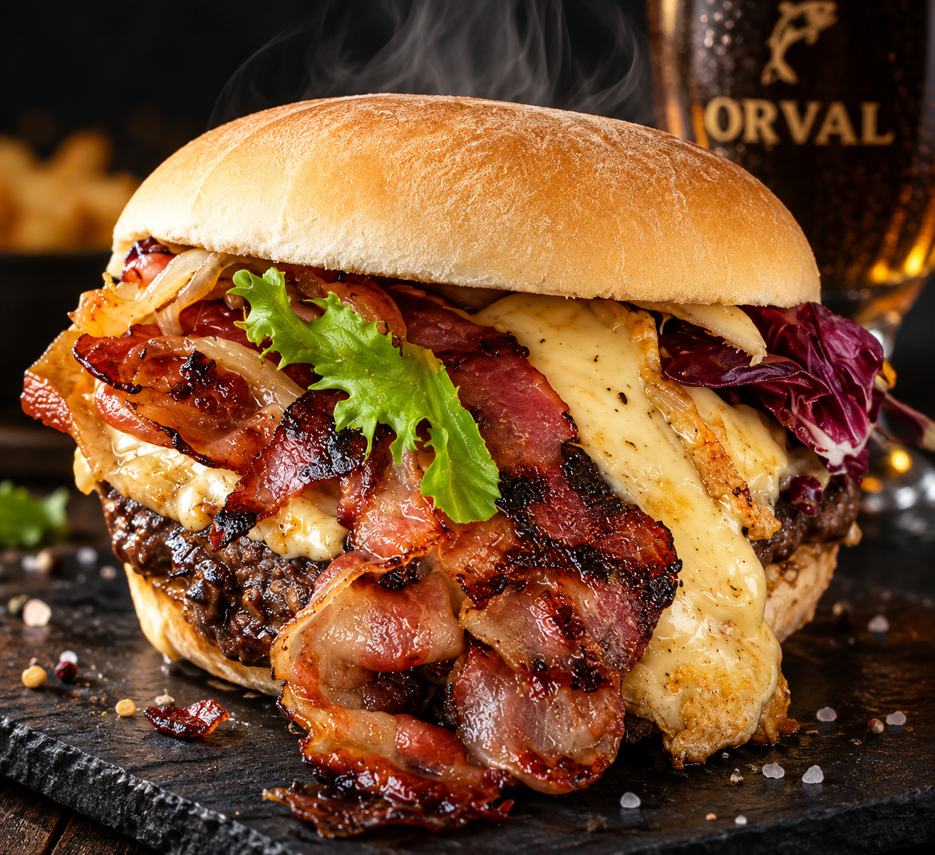 Burger d’Orval de la Friterie Chez Bryan